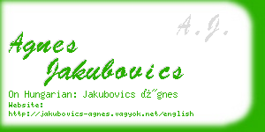 agnes jakubovics business card